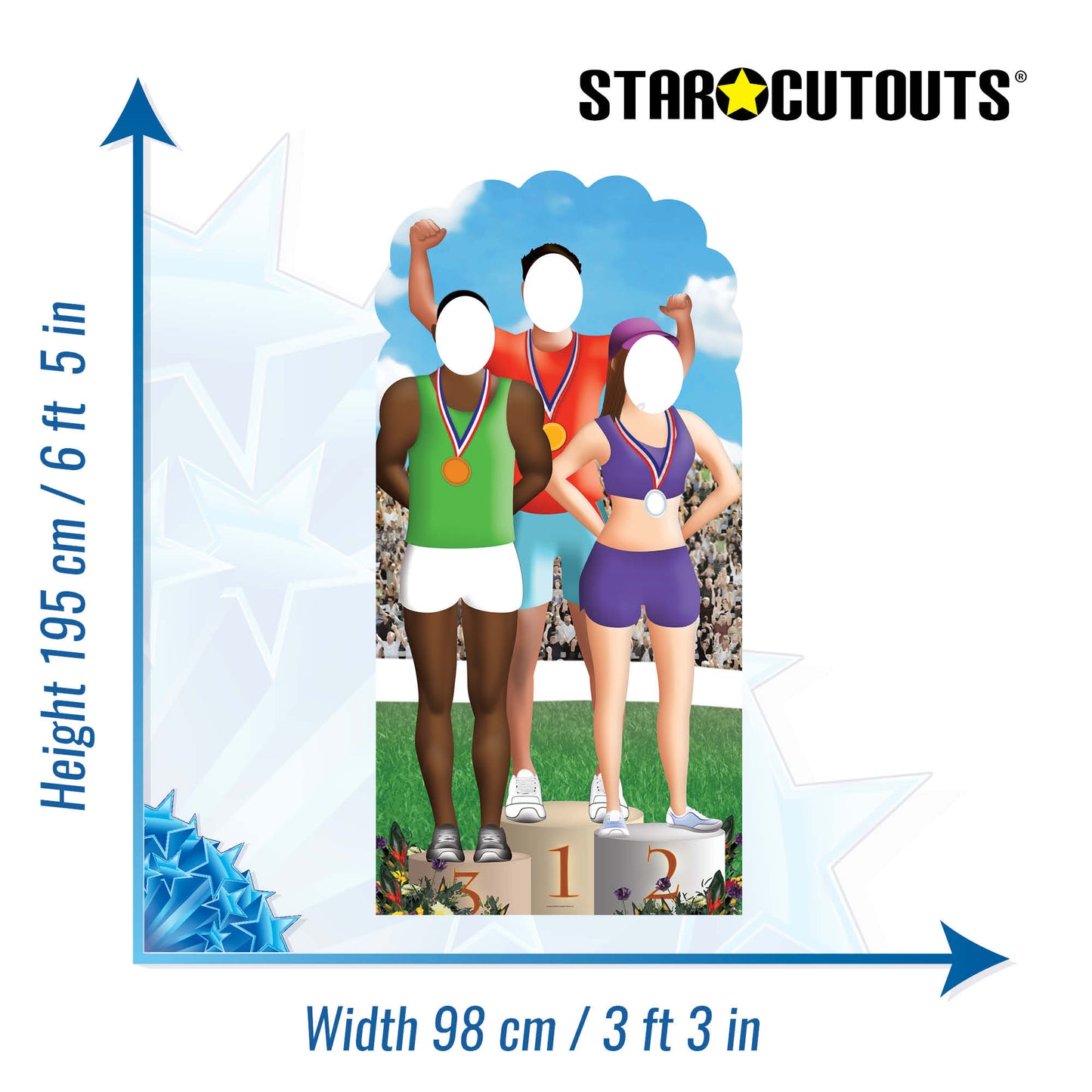 Tournament Medals Gold Silver Bronze Sports and Athletics Games Stand-In Cardboard Cutout - mycardboardcutout