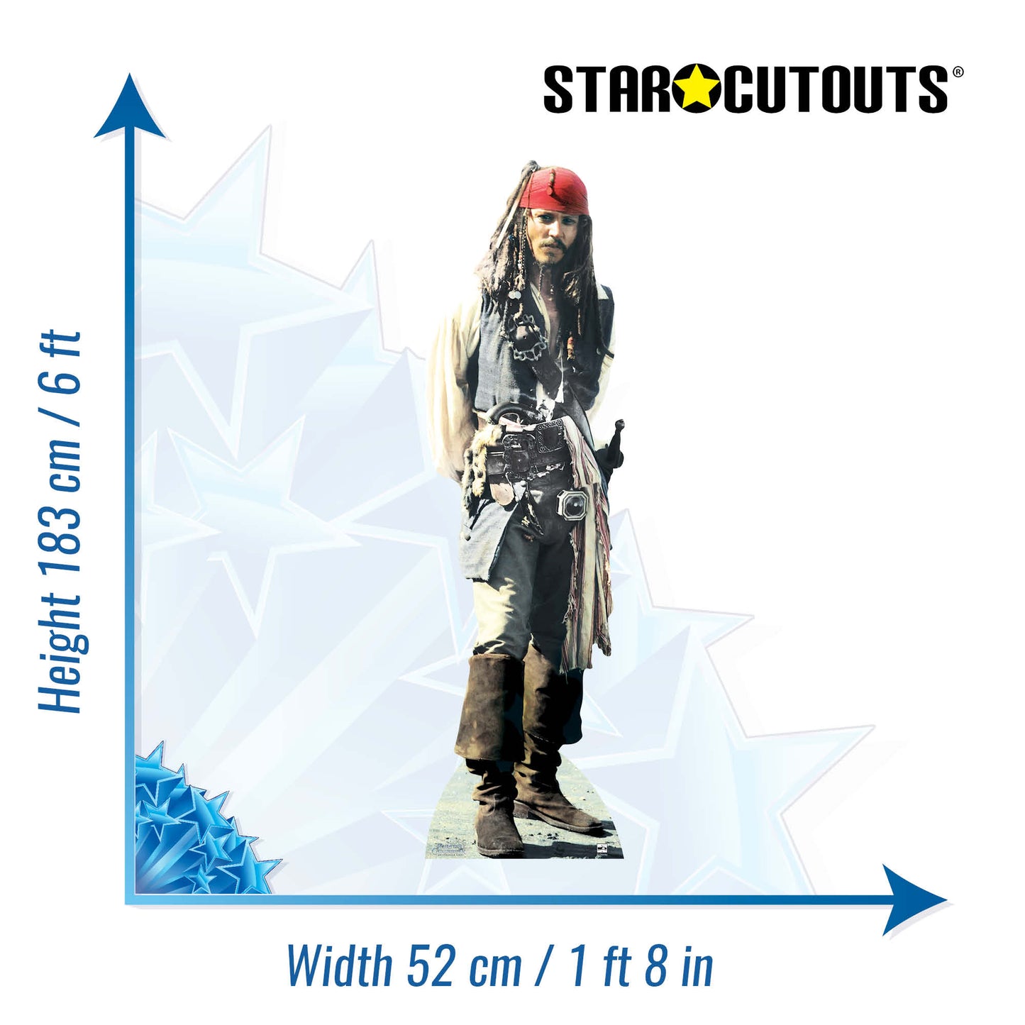 Captain Jack Sparrow  Cardboard Cutout Height 183cm