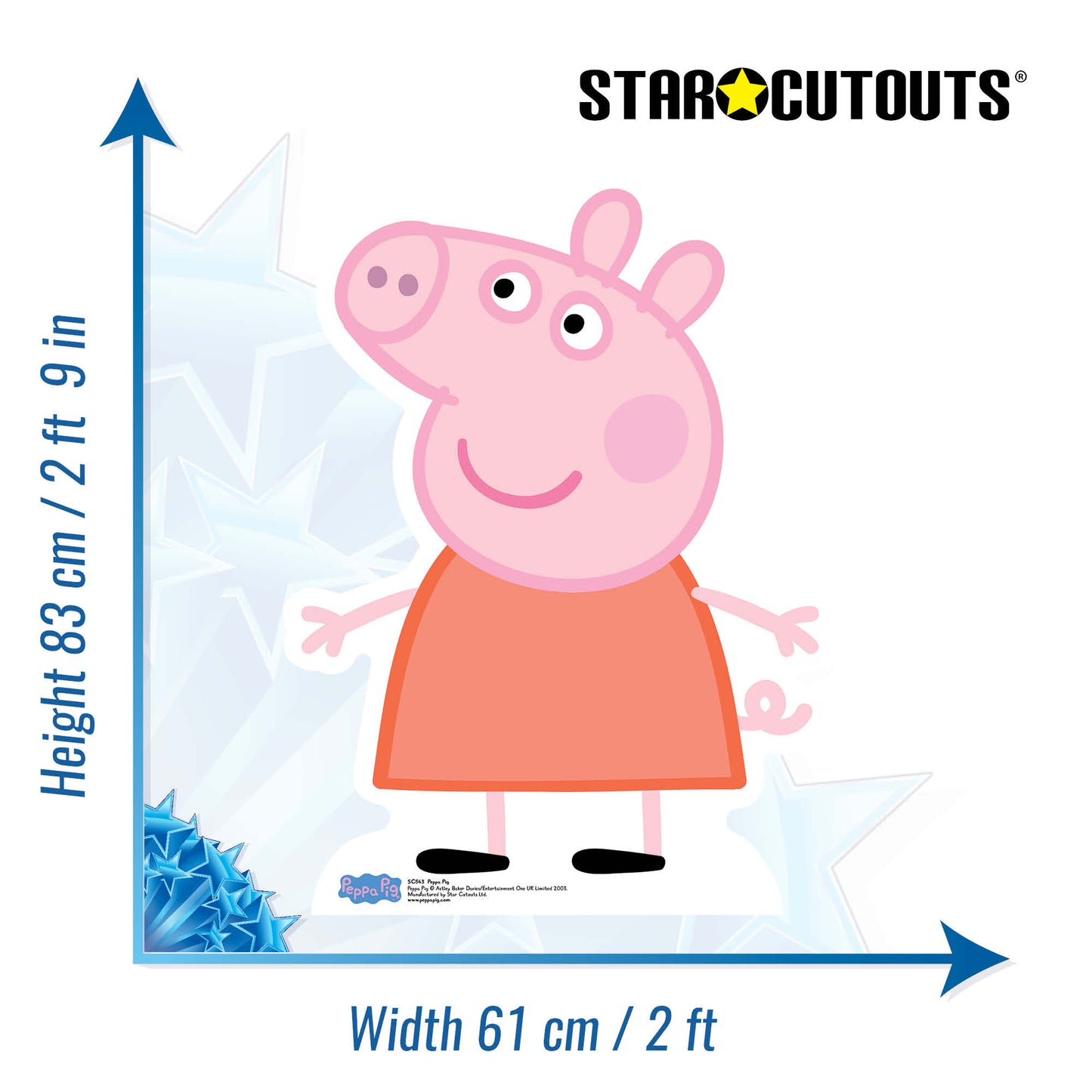 Peppa Pig Star Mini Cutout Cardboard Cutout