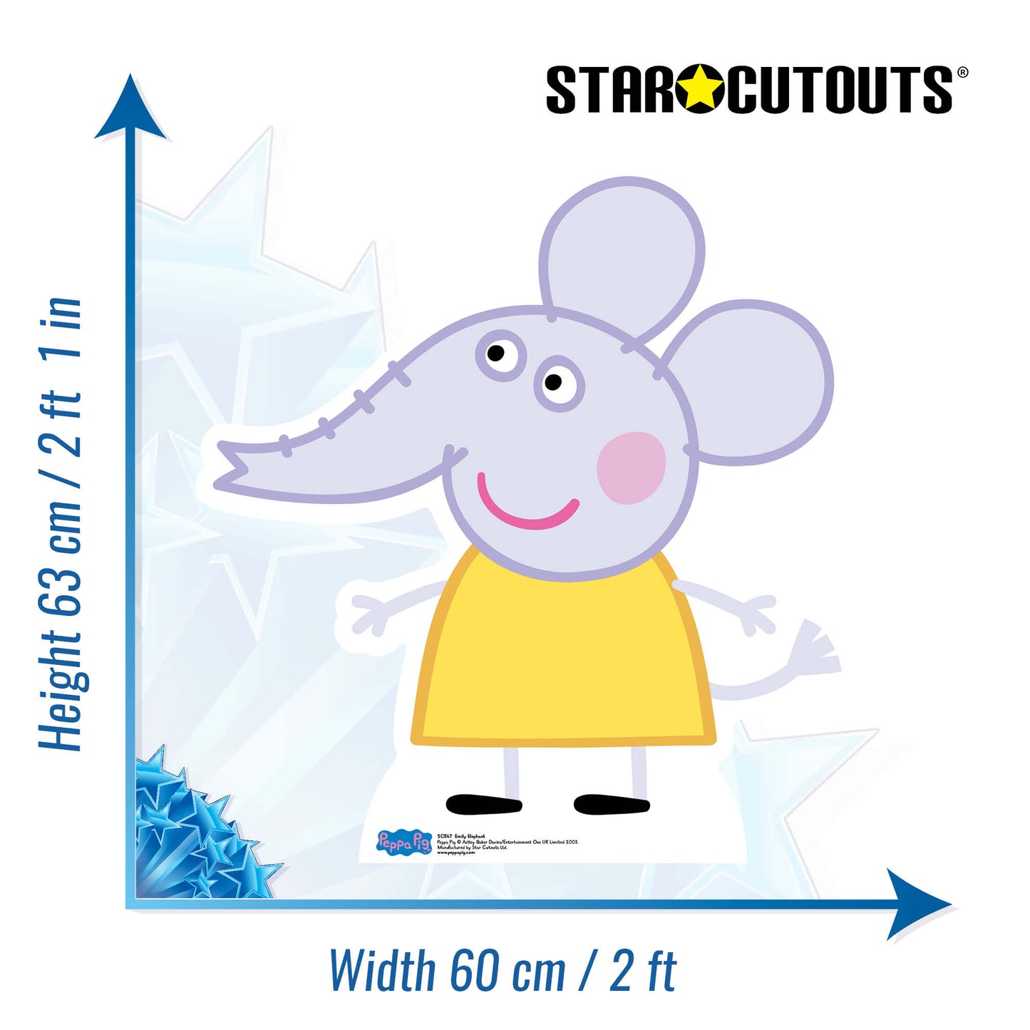 Emily Elephant Star Mini Cutout Cardboard Cutout - mycardboardcutout