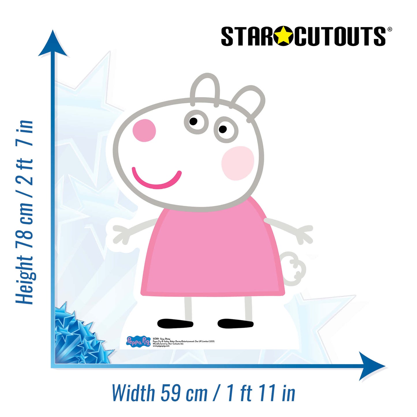Suzy Sheep Star Mini Cutout Cardboard Cutout