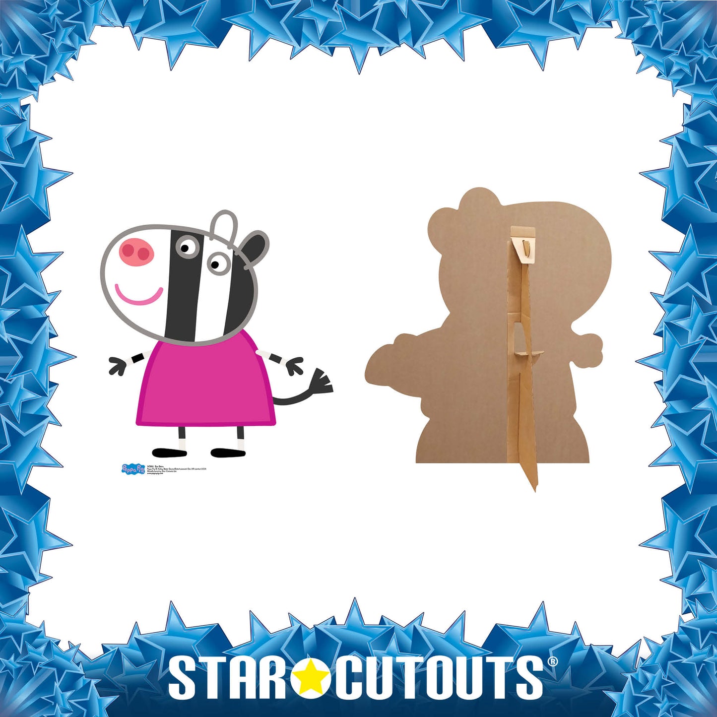Zoe Zebra Star Mini Cutout Cardboard Cutout - mycardboardcutout