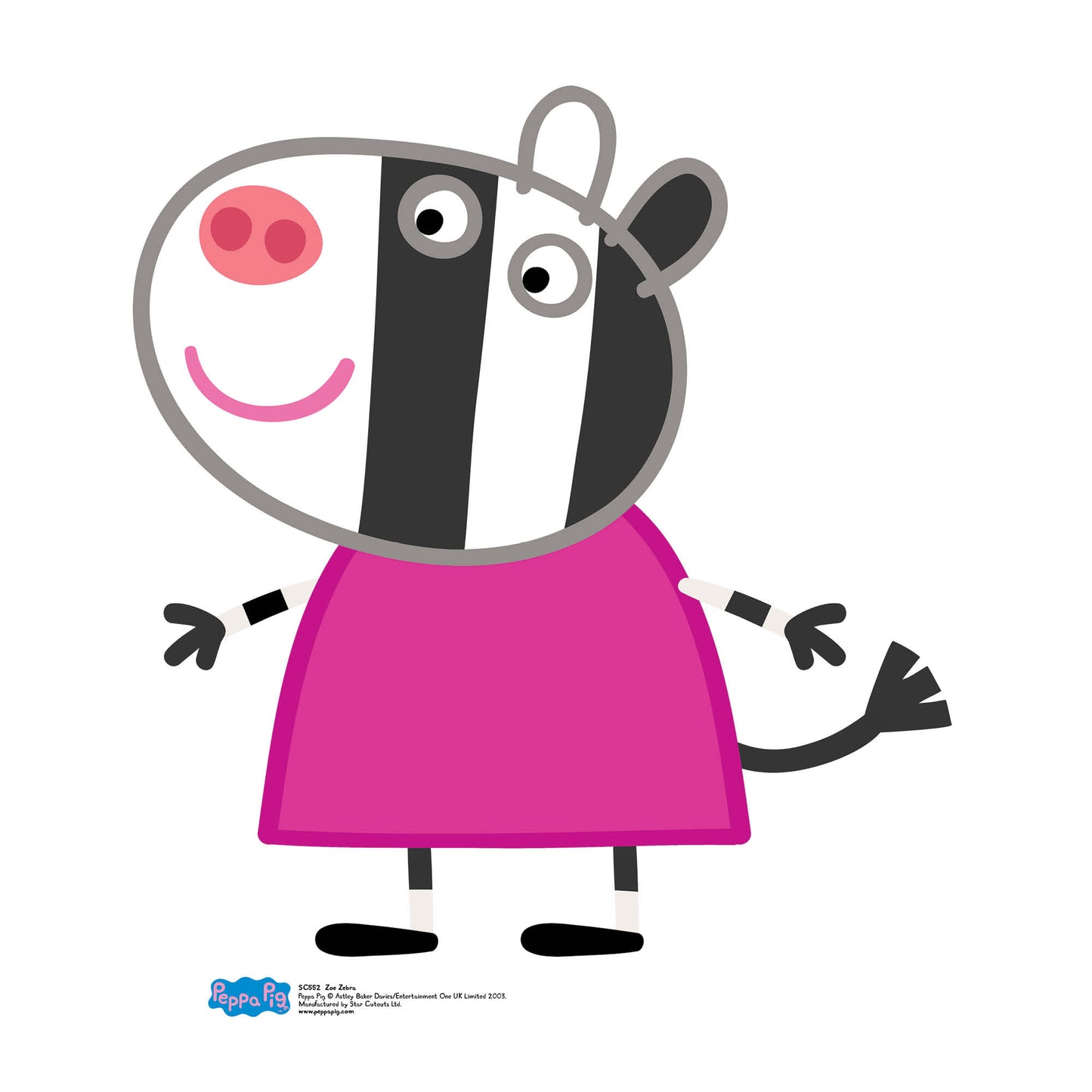 Zoe Zebra Star Mini Cutout Cardboard Cutout - mycardboardcutout