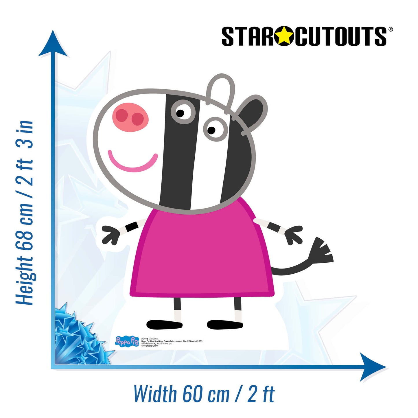 Zoe Zebra Star Mini Cutout Cardboard Cutout - mycardboardcutout