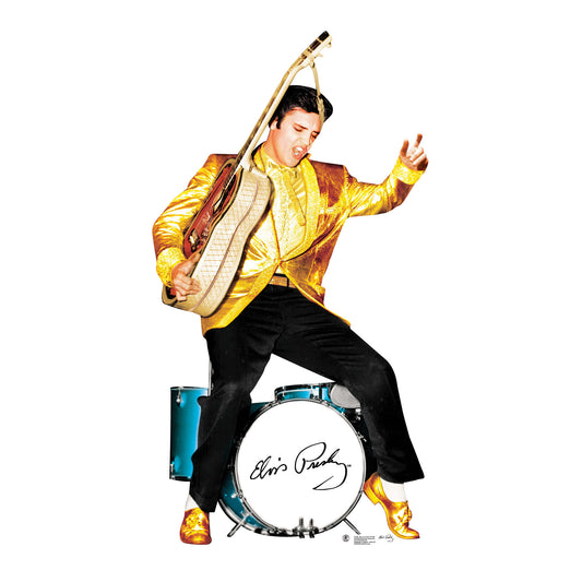 Elvis Presley Gold with Drums Cardboard Cutout - mycardboardcutout