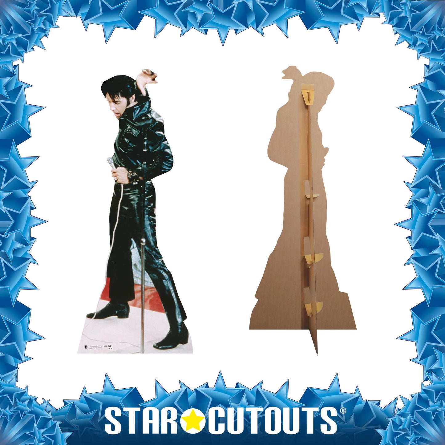 Elvis Presley Wearing Black Leather Comeback Concert Cardboard Cutout - mycardboardcutout
