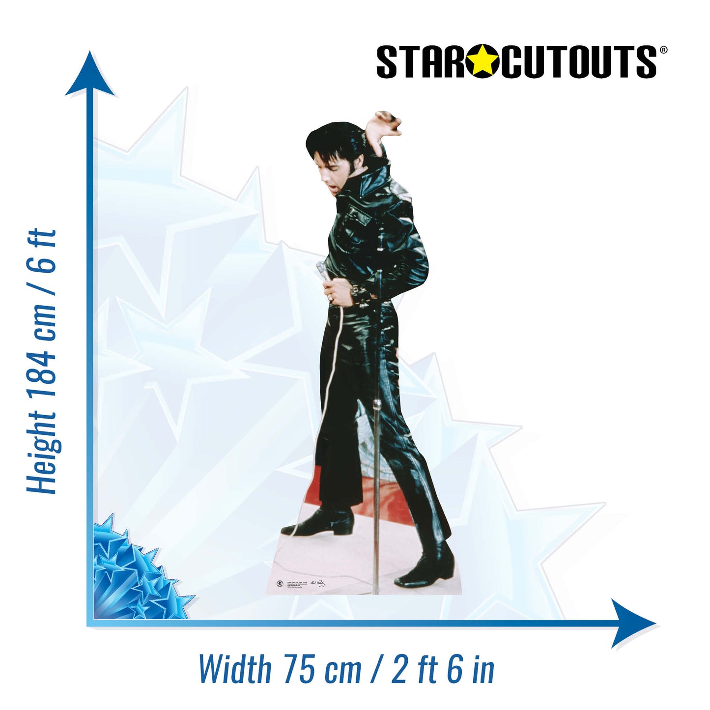 Elvis Presley Wearing Black Leather Comeback Concert Cardboard Cutout - mycardboardcutout