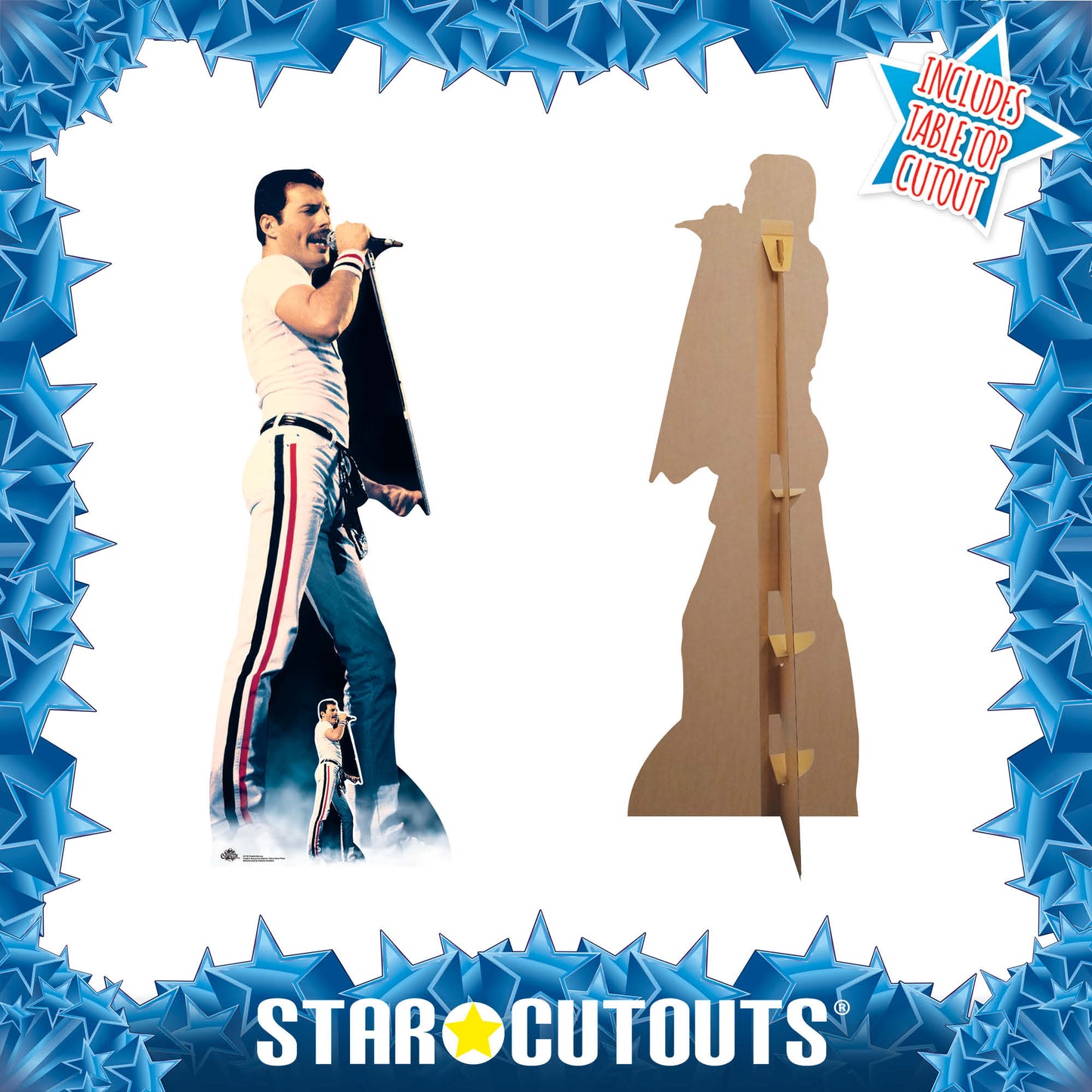 Freddie Mercury Cardboard Cutouts Colour Performing Live - mycardboardcutout