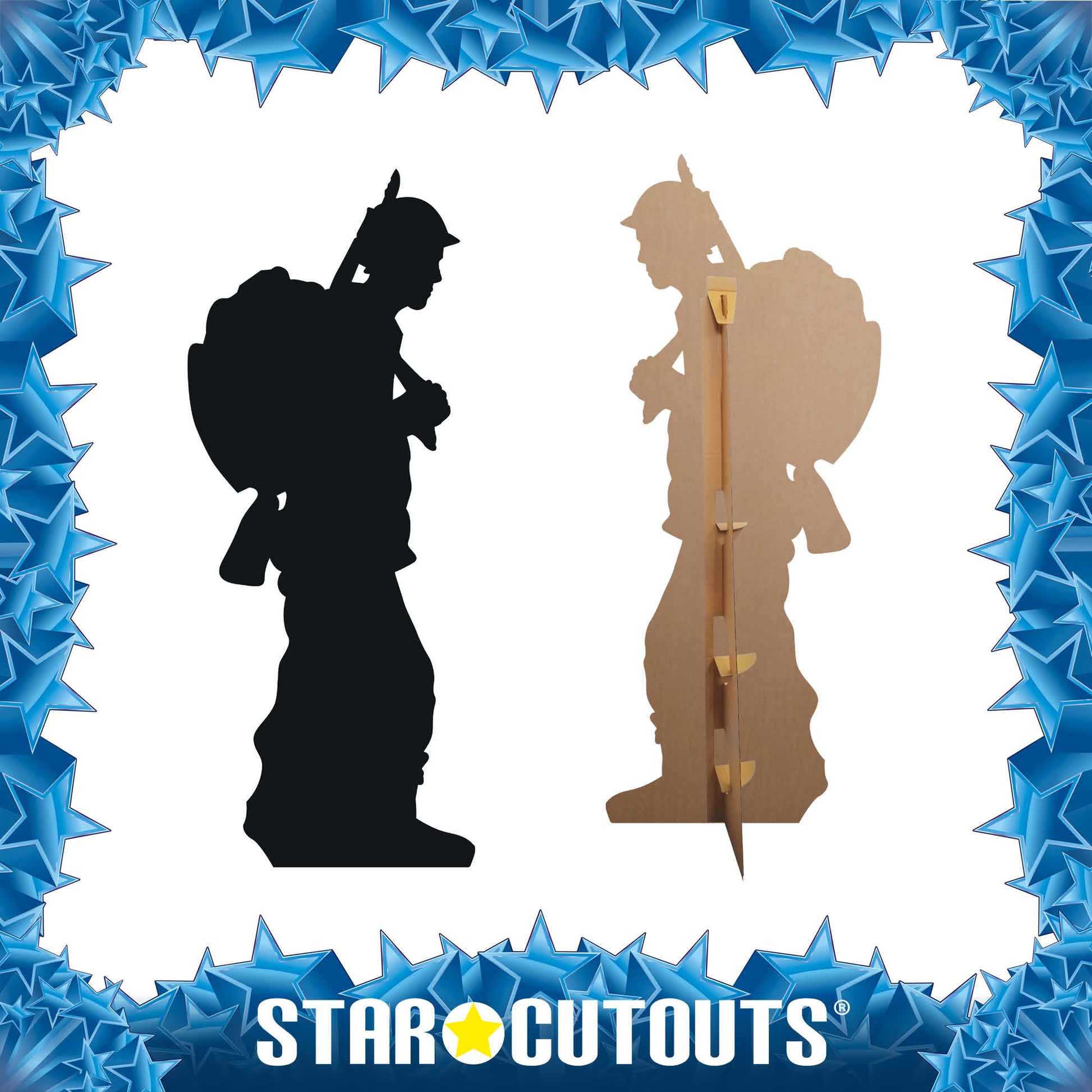Soldier Black Silhouette Cutout - mycardboardcutout