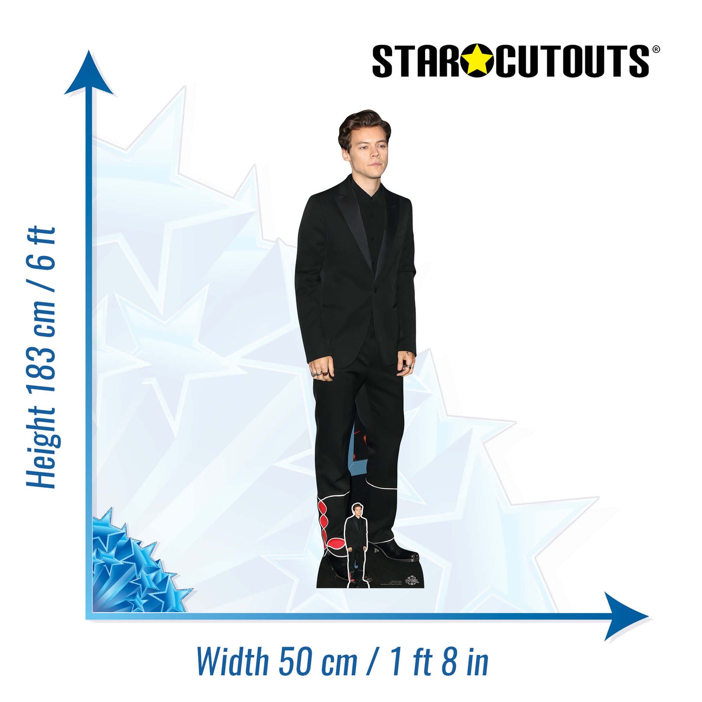 Harry Styles Black Suit Cardboard Cutout - mycardboardcutout