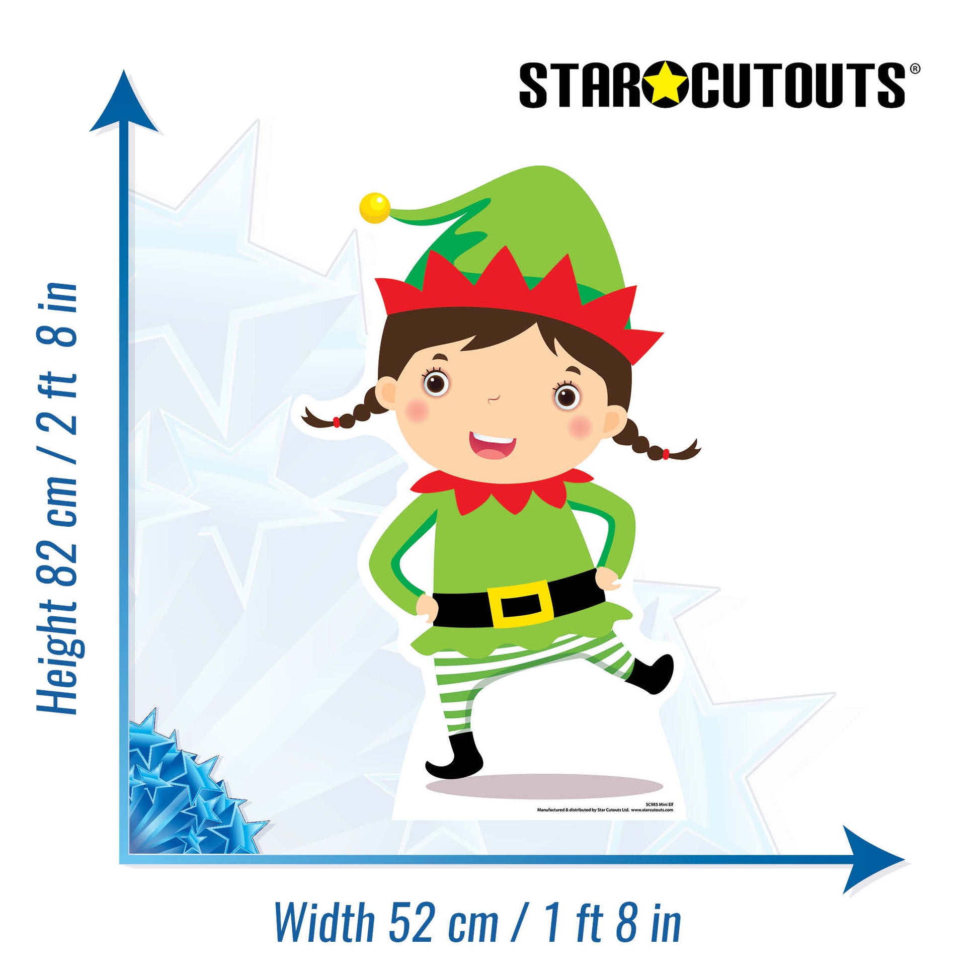 Cute Christmas Naughty Elf Cardboard Cutout - mycardboardcutout