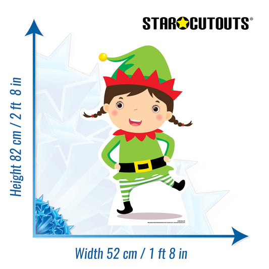 Cute Christmas Naughty Elf Cardboard Cutout - mycardboardcutout