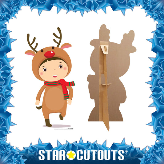 Cute Christmas Reindeer Cardboard Cutout - mycardboardcutout
