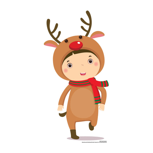 Cute Christmas Reindeer Cardboard Cutout - mycardboardcutout