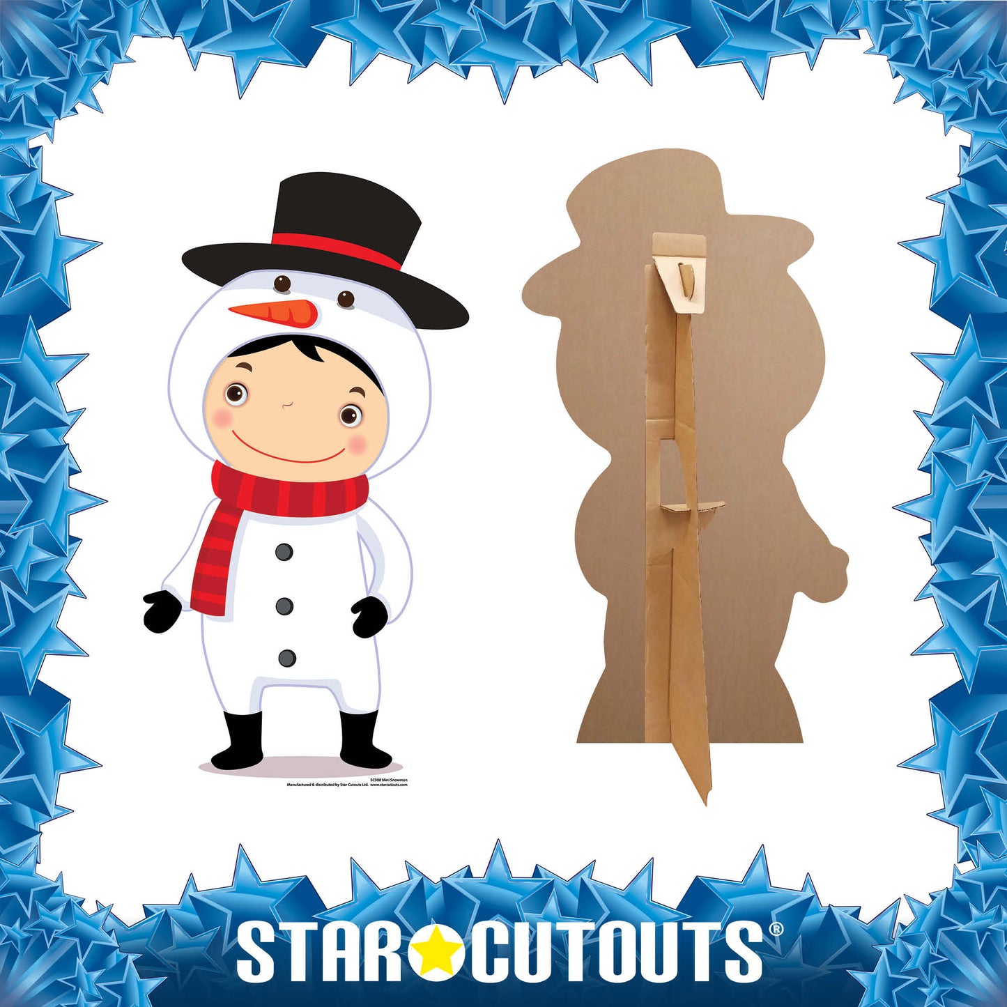 Cute Christmas Snowman Cardboard Cutout - mycardboardcutout