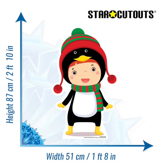 Cute Christmas Penguin Cardboard Cutout - mycardboardcutout