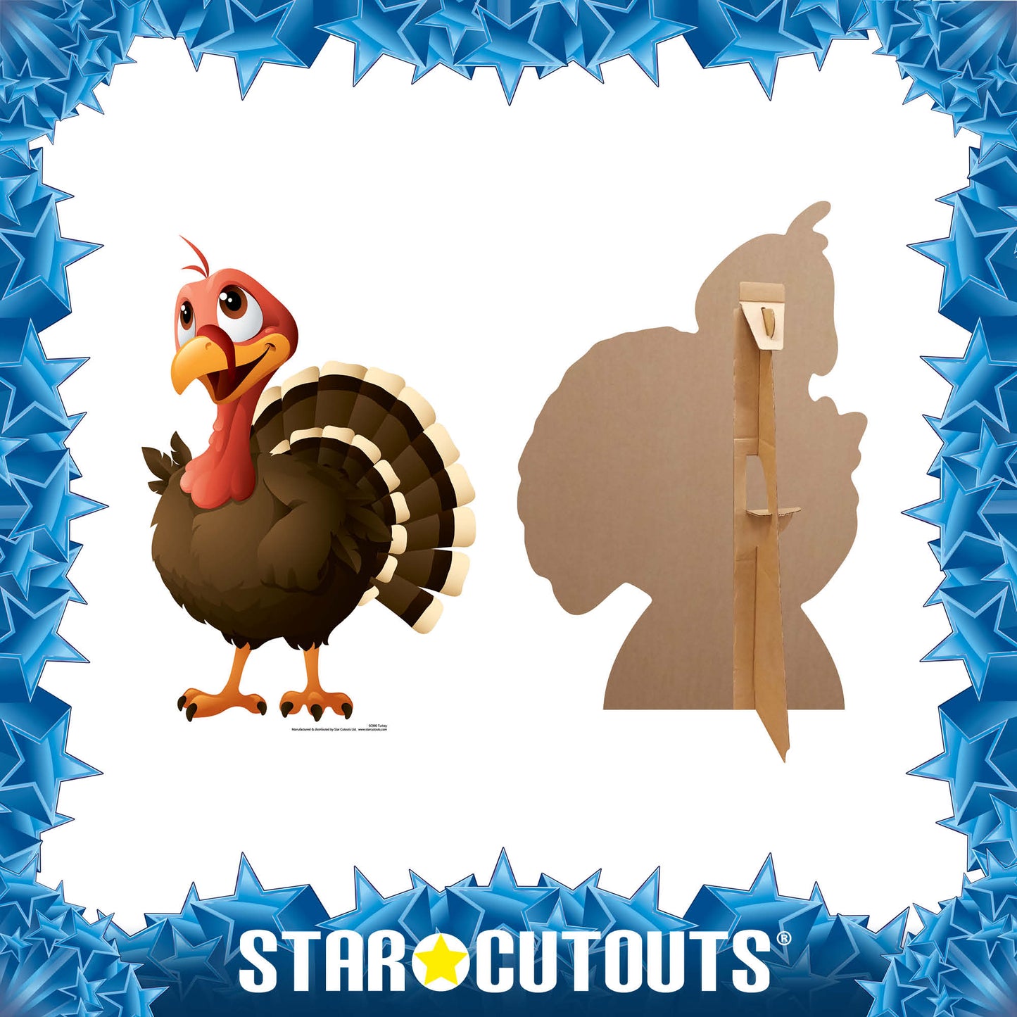 Cute Christmas Turkey Cardboard Cutout - mycardboardcutout