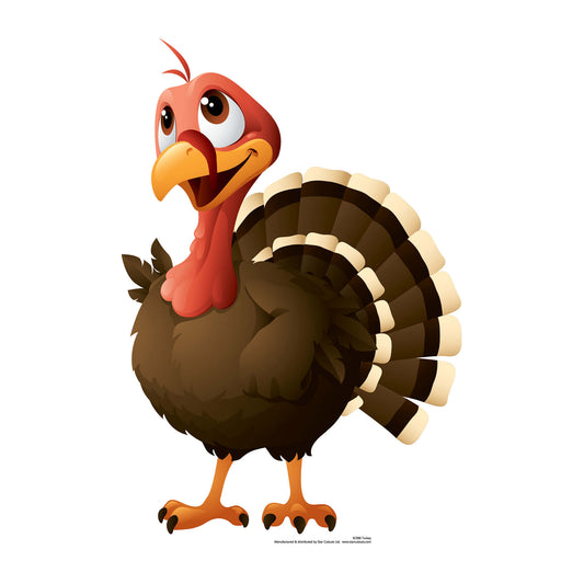 Cute Christmas Turkey Cardboard Cutout - mycardboardcutout