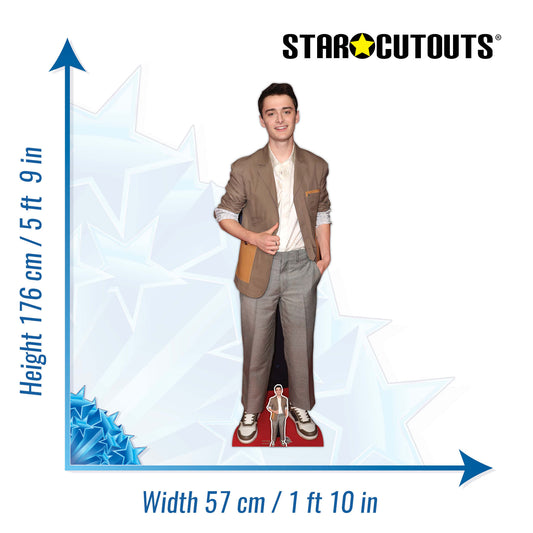 Noah Schnapp Brown Suit Cardboard Cutout Lifesize Actor Stranger Things - mycardboardcutout