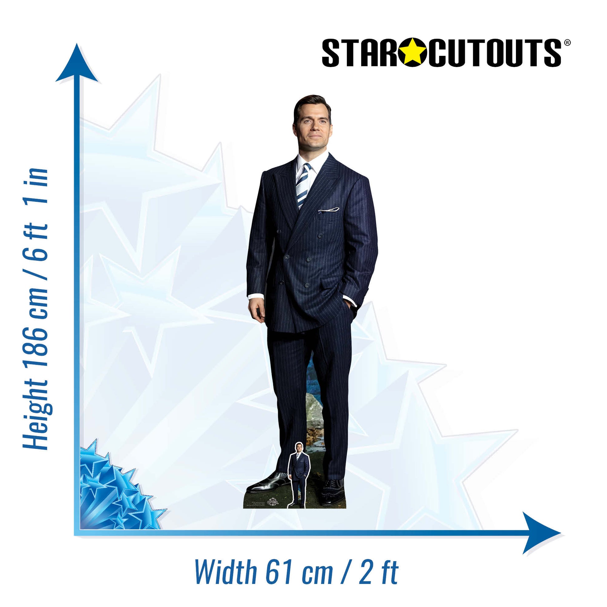 Henry Cavill Black Suit White Shirt Cardboard Cutout - mycardboardcutout
