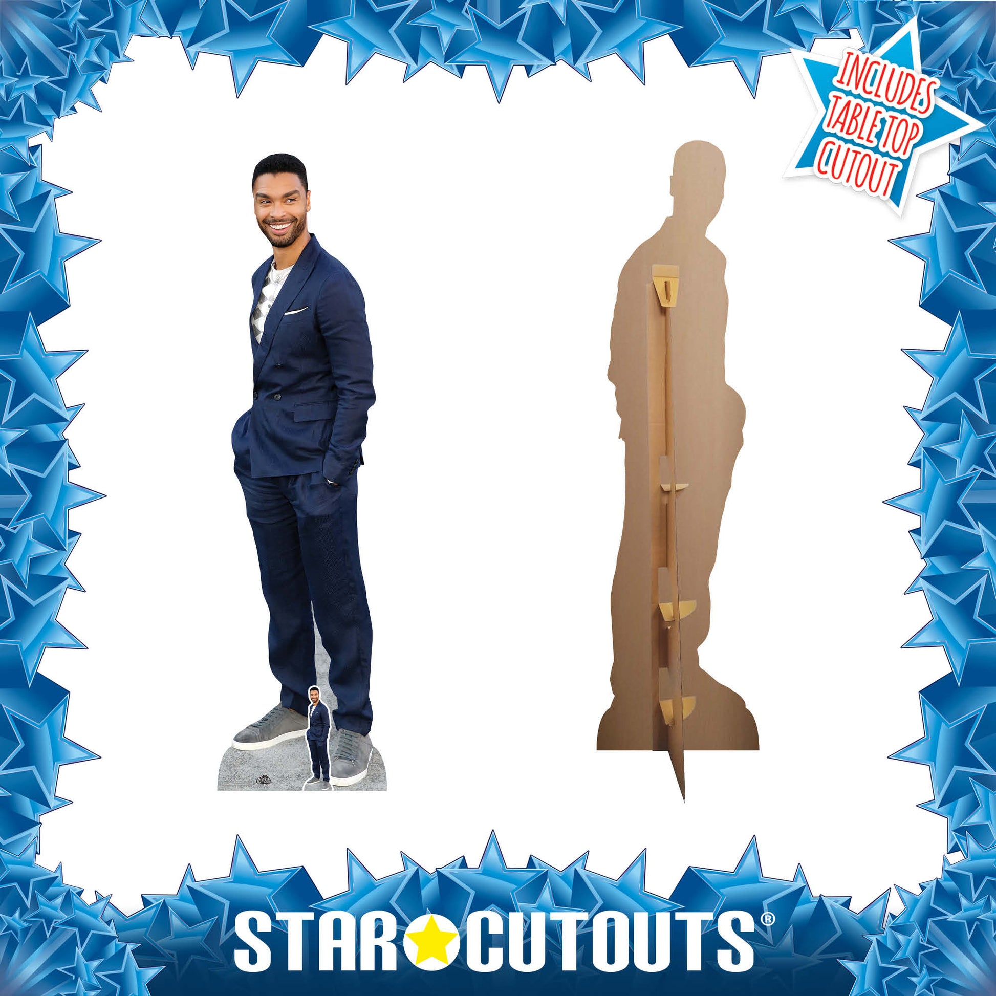 Rege Jean Page Blue Suit Cardboard Cutout Life Size with Mini Cutout - mycardboardcutout