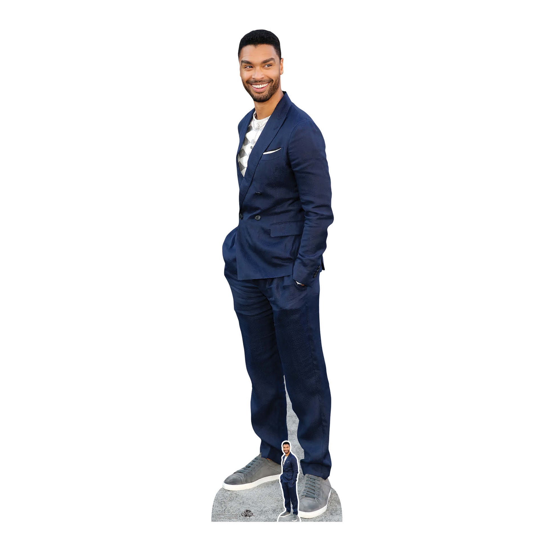 Rege Jean Page Blue Suit Cardboard Cutout Life Size with Mini Cutout - mycardboardcutout