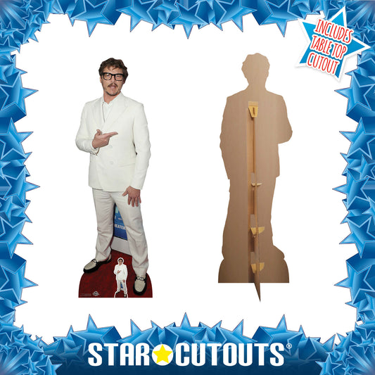 Pedro Pascal White Suit Cardboard Cutout - mycardboardcutout