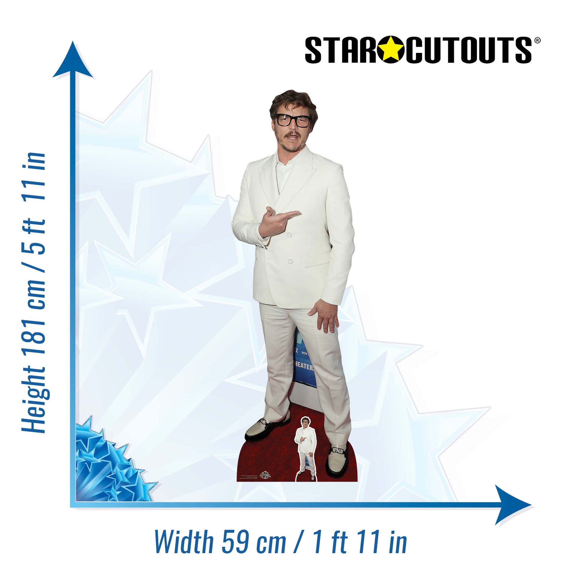 Pedro Pascal White Suit Cardboard Cutout - mycardboardcutout