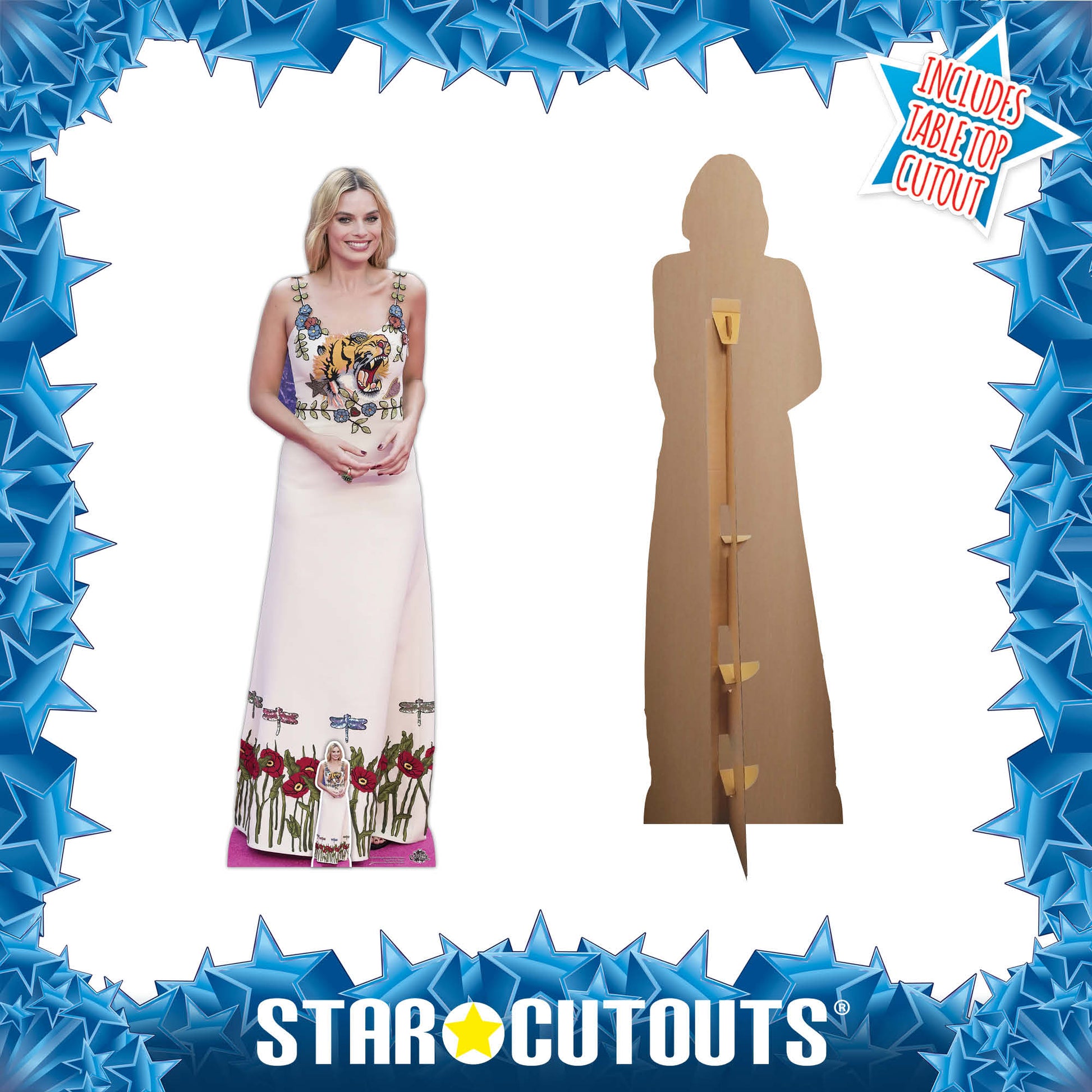 Margot Robbie White Dress Cardboard Cutout - mycardboardcutout