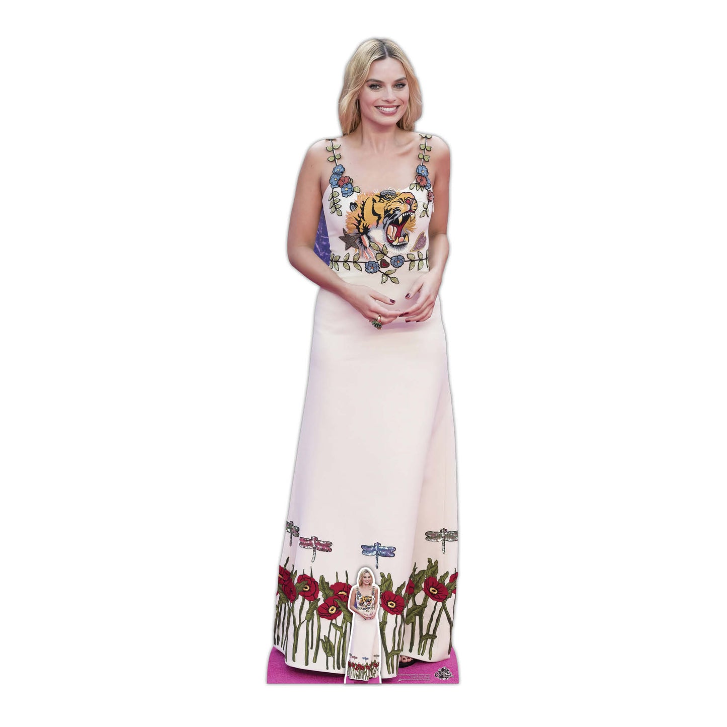 Margot Robbie White Dress Cardboard Cutout - mycardboardcutout