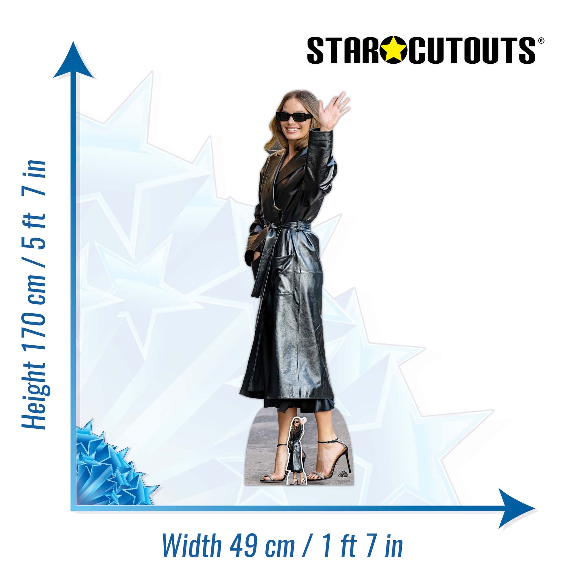 Margot Robbie Waving Cardboard Cutout - mycardboardcutout