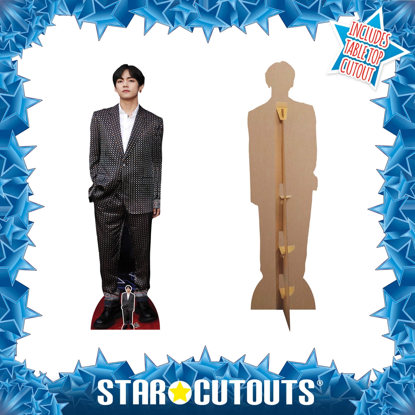 V Check Kim Tae-hyung BTS Cardboard Cutout - mycardboardcutout