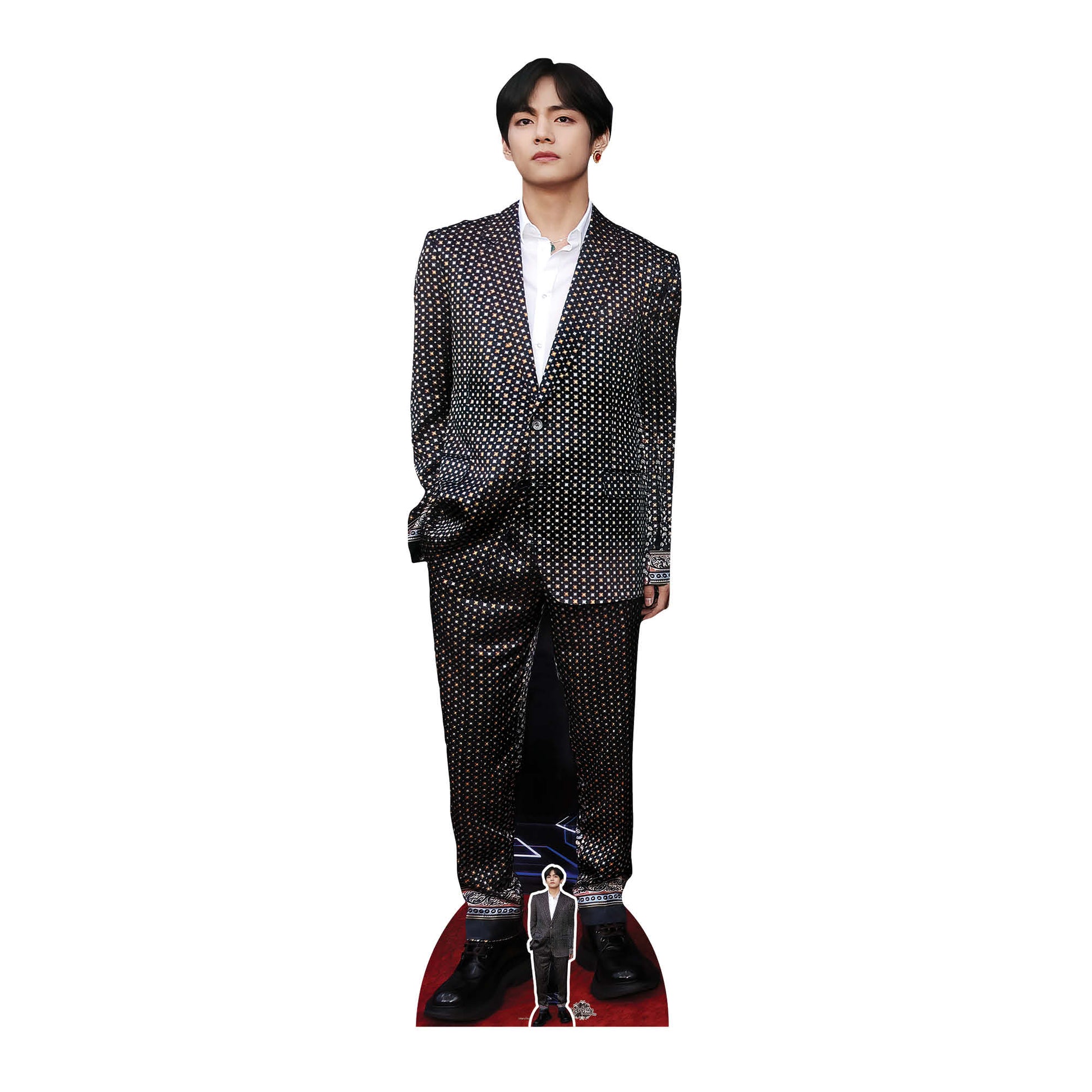 V Check Kim Tae-hyung BTS Cardboard Cutout - mycardboardcutout