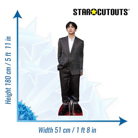 V Check Kim Tae-hyung BTS Cardboard Cutout - mycardboardcutout