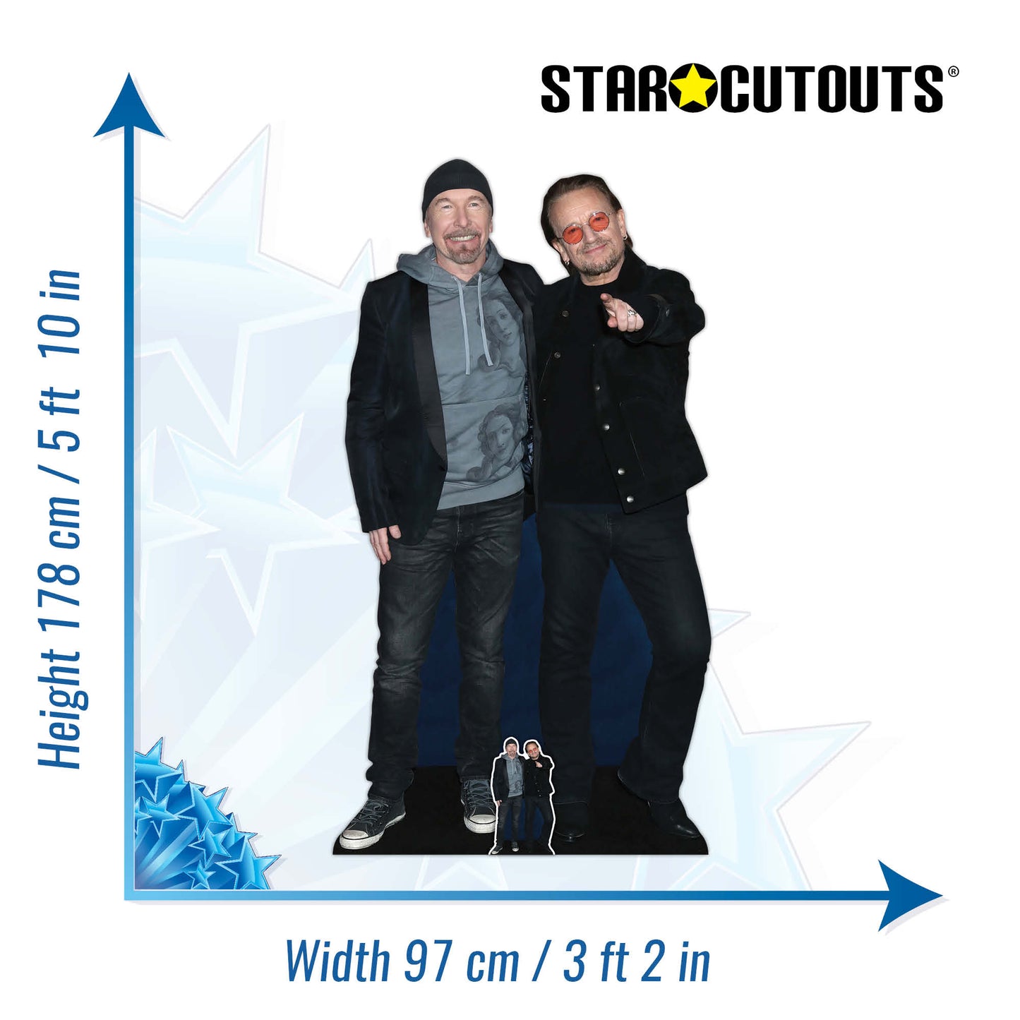 Bono and Edge Lifesize Cardboard Cutout