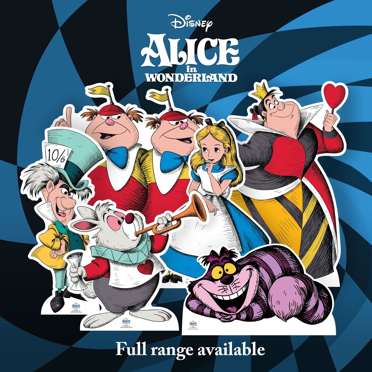 Vintage Alice in Wonderland Tweedles Star Mini Cardboard Cutout