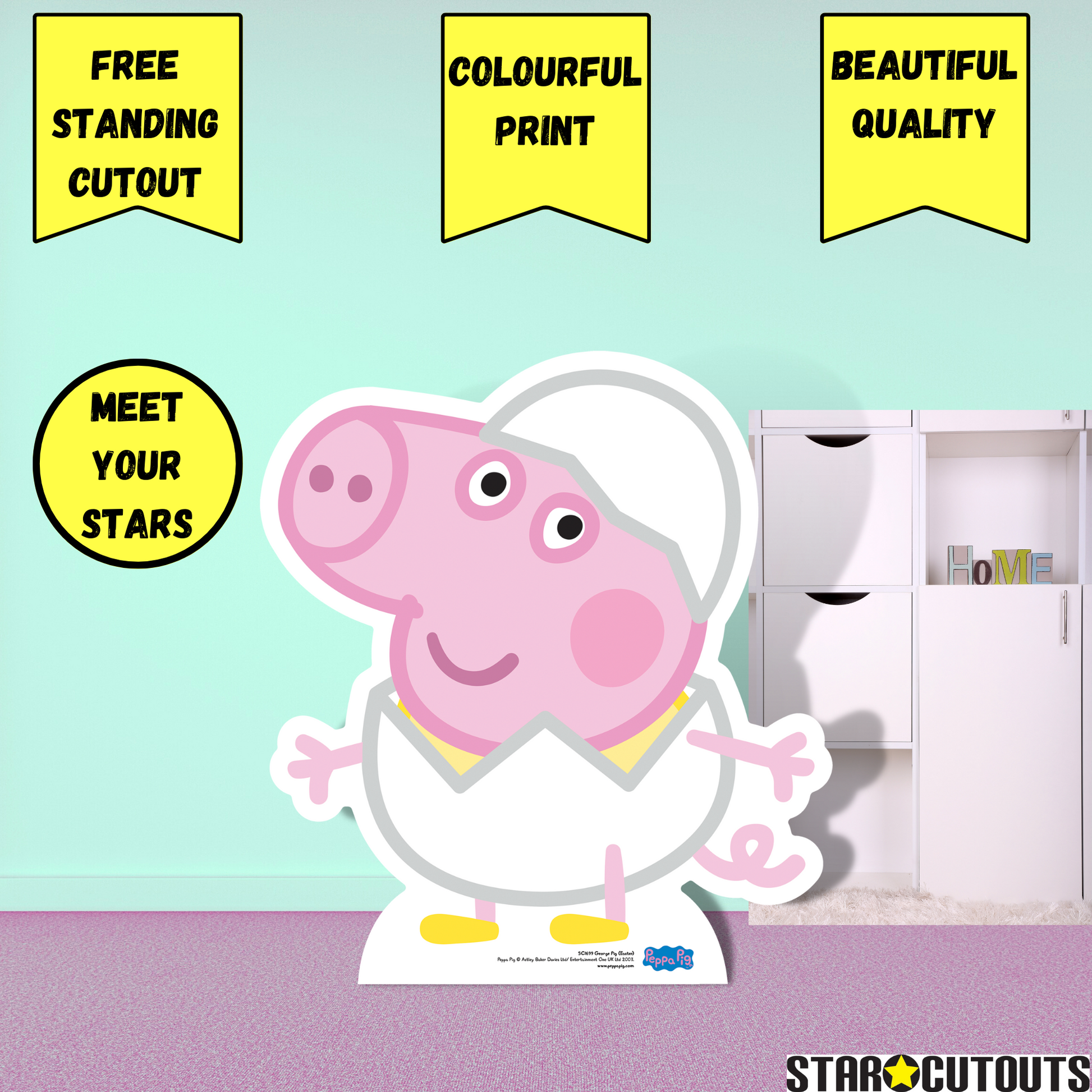 George Pig Egg Easter Cardboard Cutout - mycardboardcutout