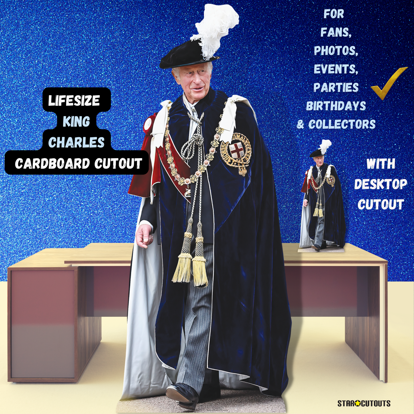 King Charles Royal Family Garter Cardboard Cutout - mycardboardcutout