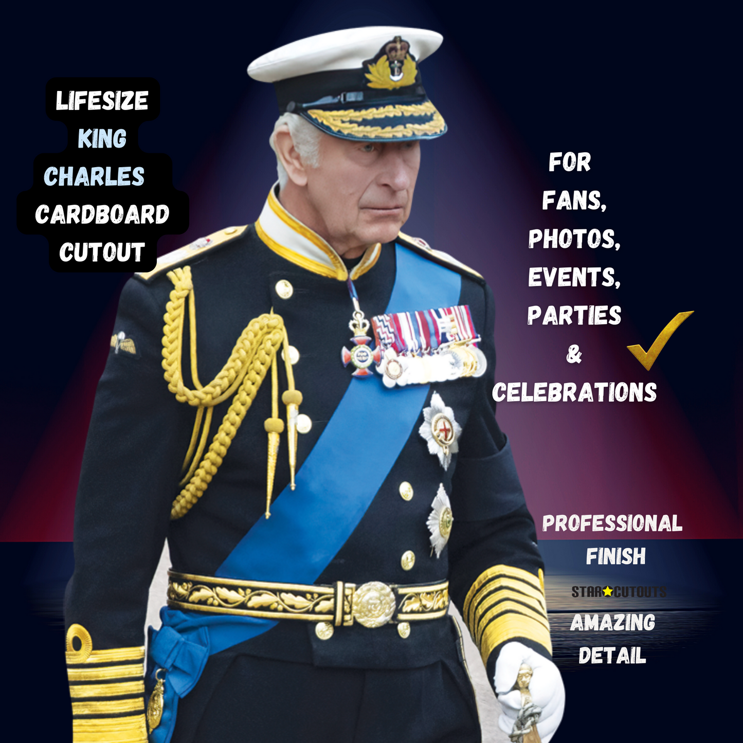 King Charles Marching Royal Uniform Cardboard Cutout - mycardboardcutout