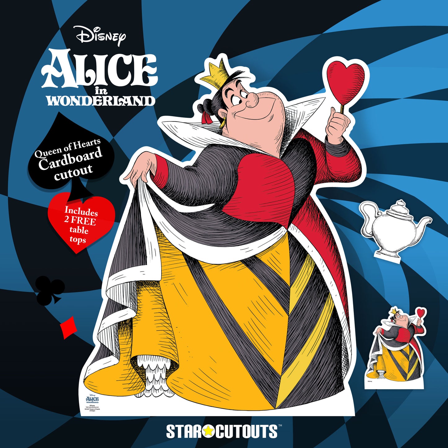 Vintage Alice in Wonderland Queen of Hearts Medium Cardboard Cutout