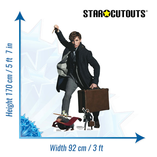 Newt Scamander Eddie Redmayne The Secrets of Dumbledore Cardboard Cutout Lifesize - mycardboardcutout