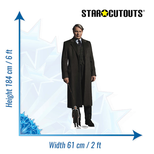 Gellert Grindelwald Mads Mikkelsen The Secrets of Dumbledore Cardboard Cutout Lifesize - mycardboardcutout