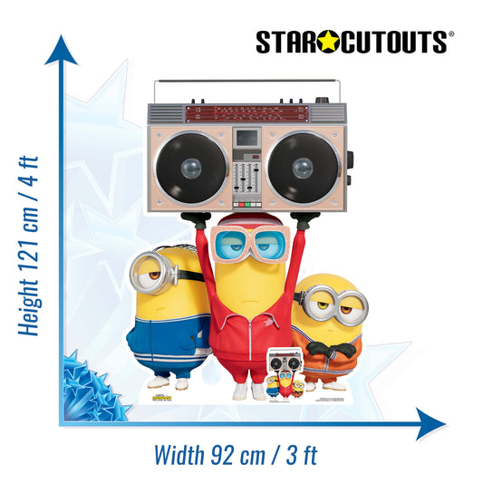 Minions 2 Boombox Group Despicable Me and Minions Cardboard Cutout - mycardboardcutout