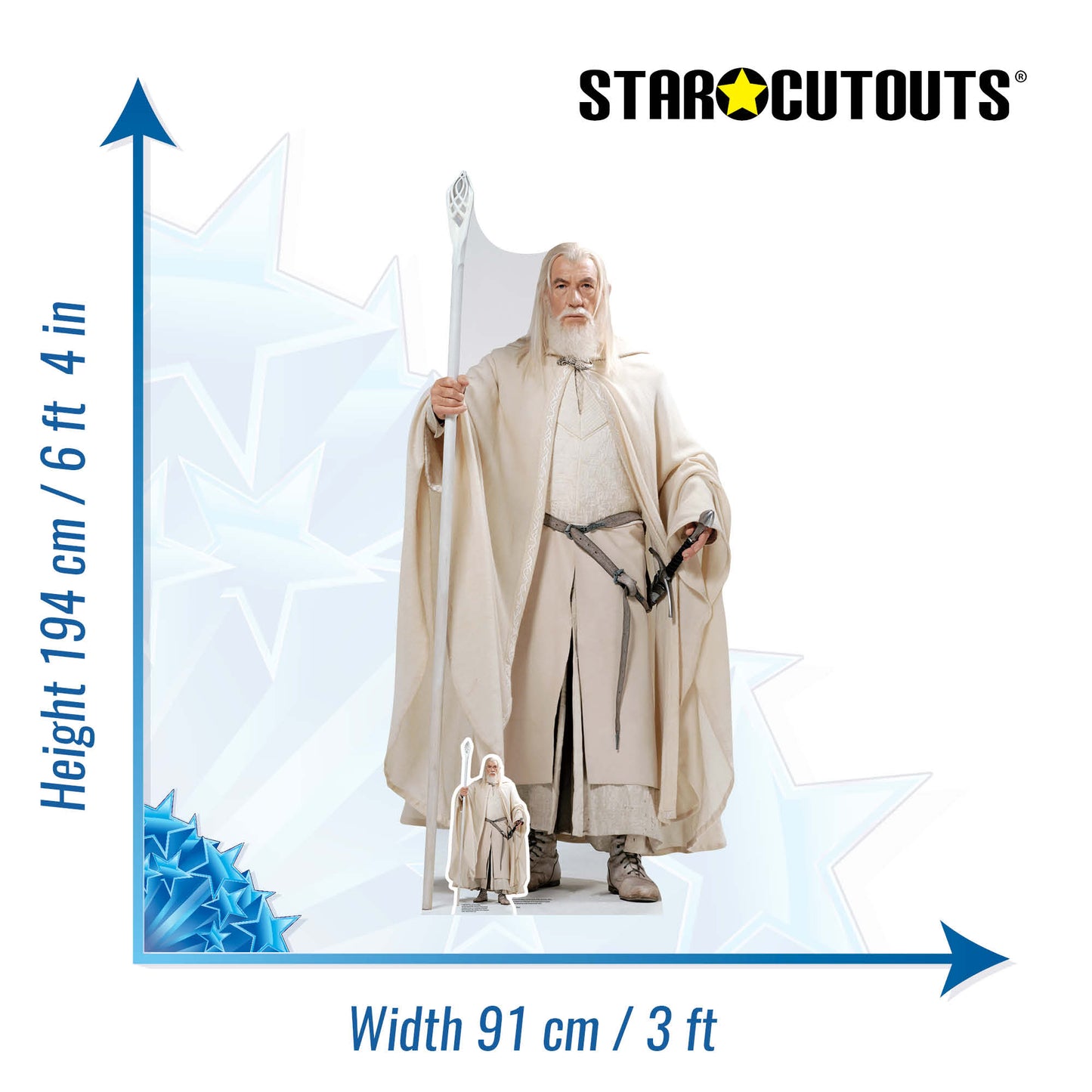 Gandalf the White The Lord of the Rings Cardboard Cutout Lifesize - mycardboardcutout