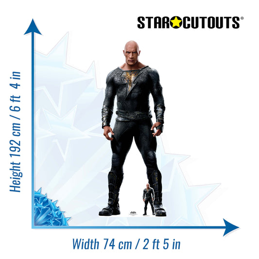 STAR CUTOUTS BLACK ADAM height and width of character cutout