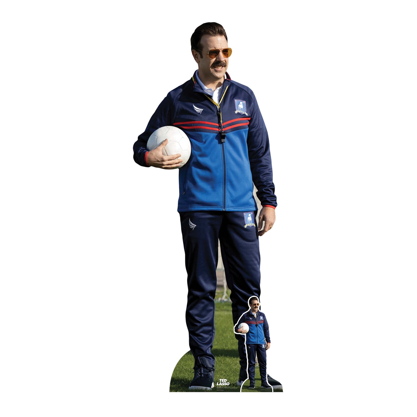 Ted Lasso Jason Sudeikis with Football Cardboard Cutout Lifesize - mycardboardcutout