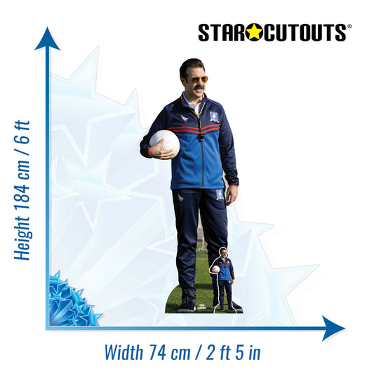 Ted Lasso Jason Sudeikis with Football Cardboard Cutout Lifesize - mycardboardcutout