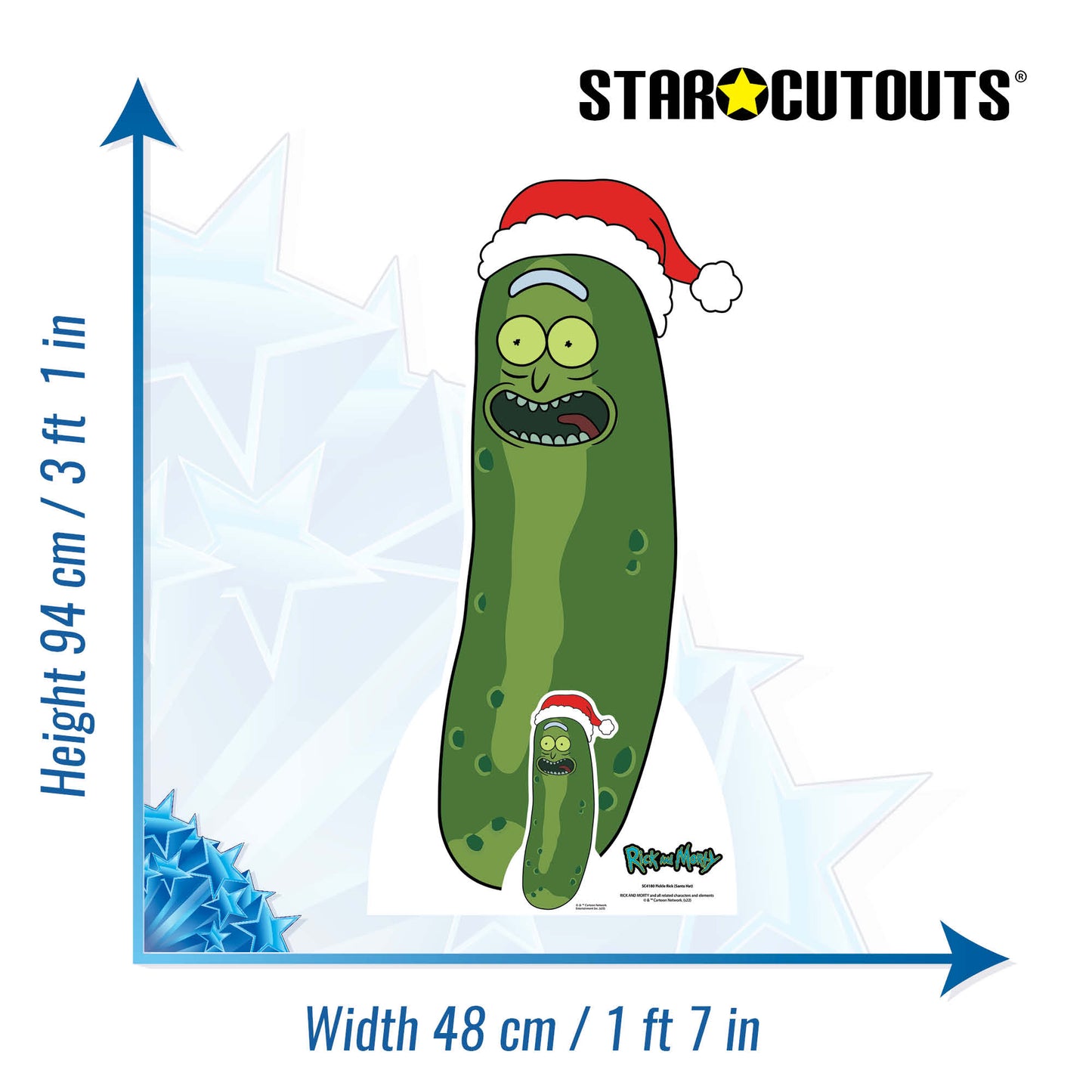 Christmas Pickle Rick and Morty Cardboard Cutout