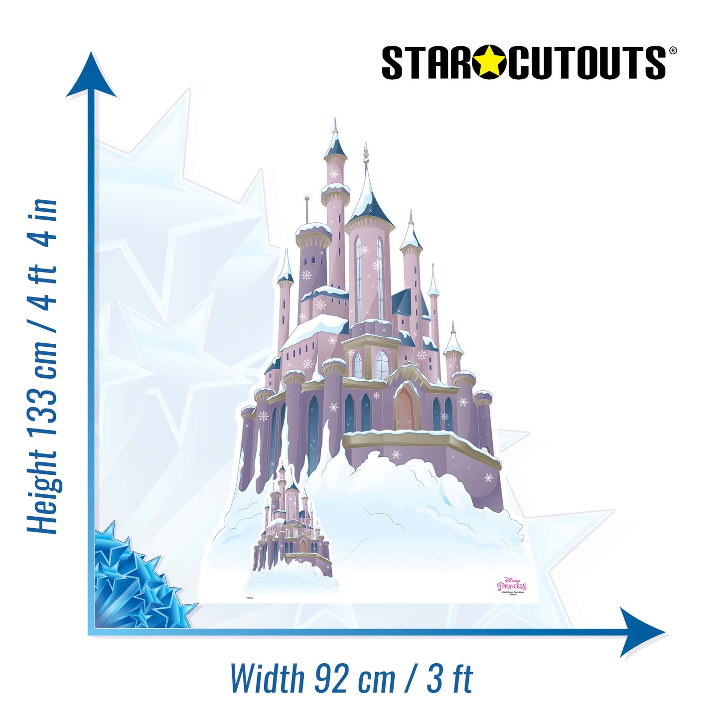 Disney Christmas Castle Winter Lifesize Cardboard Cutout With Mini Cardboard Cutout