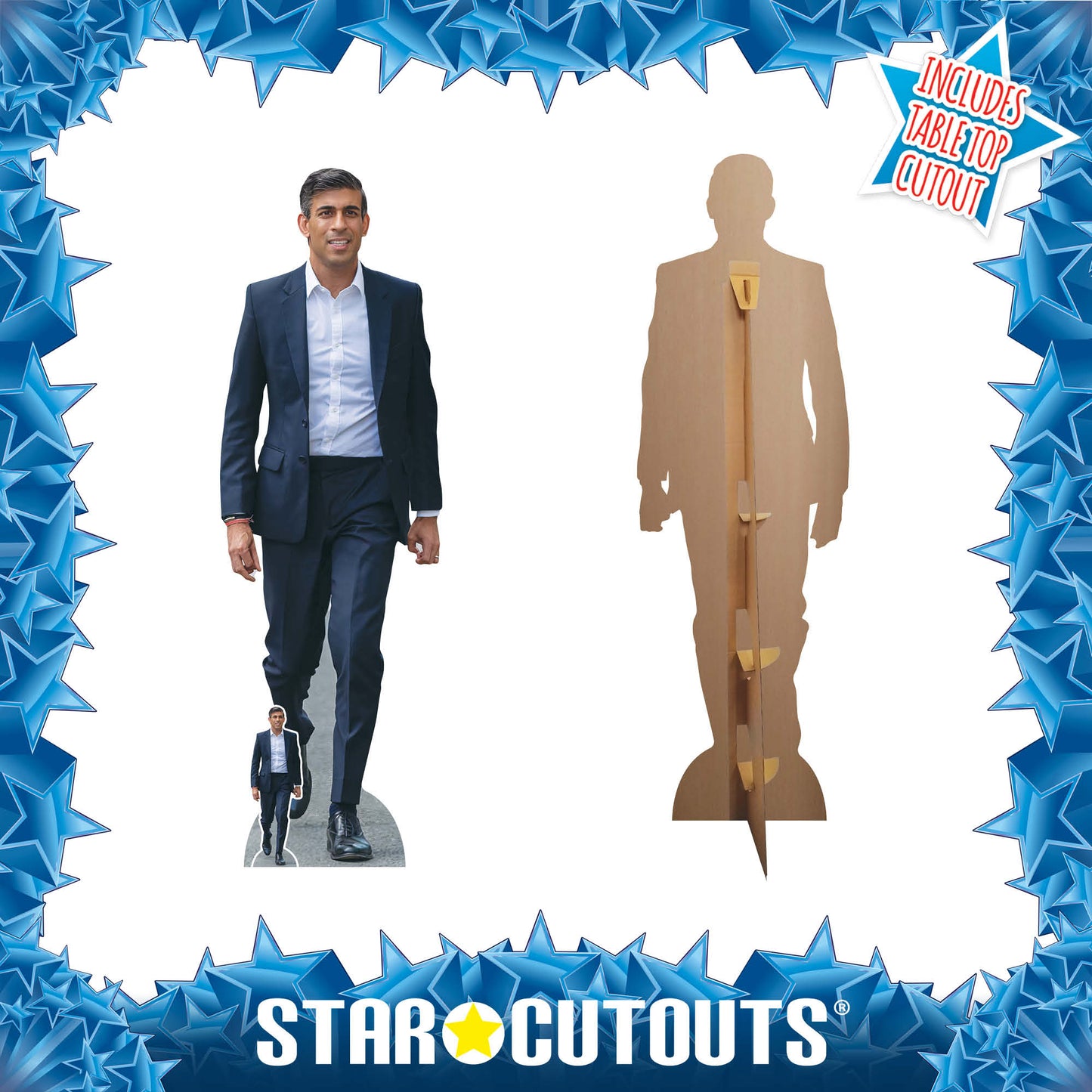 Rishi Sunak UK Prime Minister Lifesize Cardboard Cutout With Mini